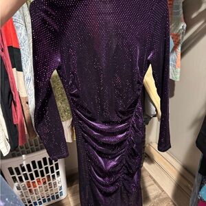 Zara Purple Ruched Bodycon Cocktail Dress